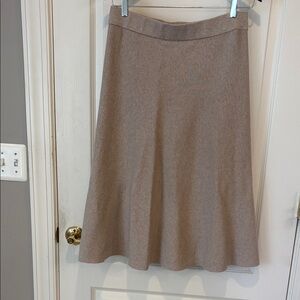 Ann Taylor Elegant A-Line Skirt in Beige